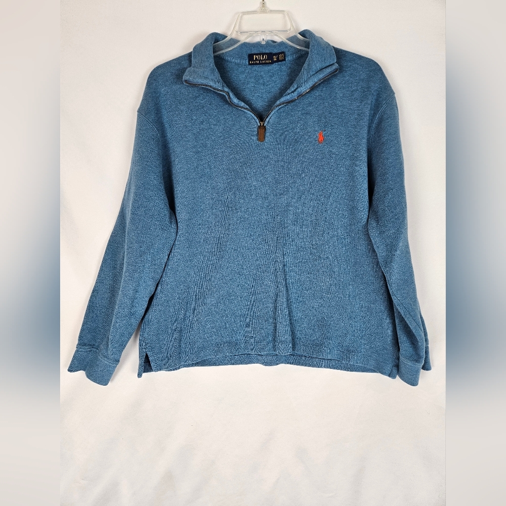 Polo by Ralph Lauren Blue Zip Up Sweater with Classic Design
